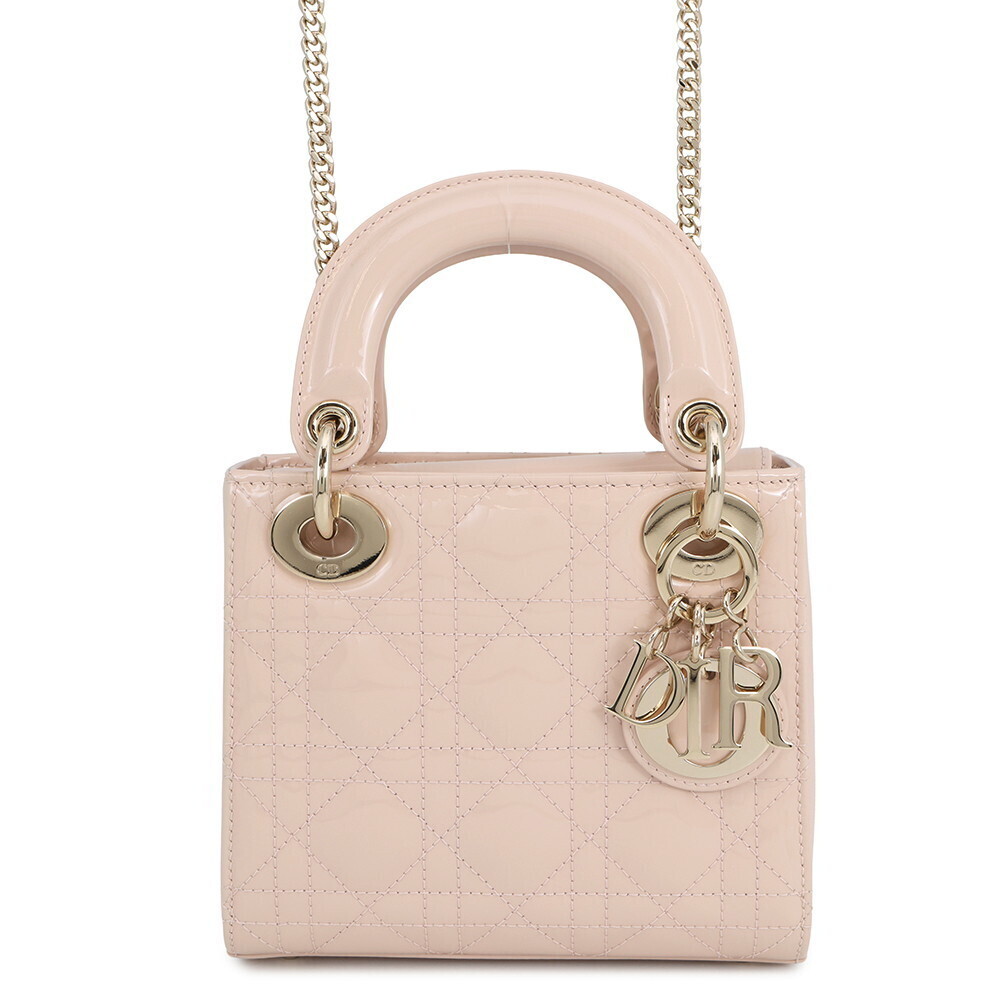 Christian Dior Lady Cannage Patent Vernis Leather Handbag